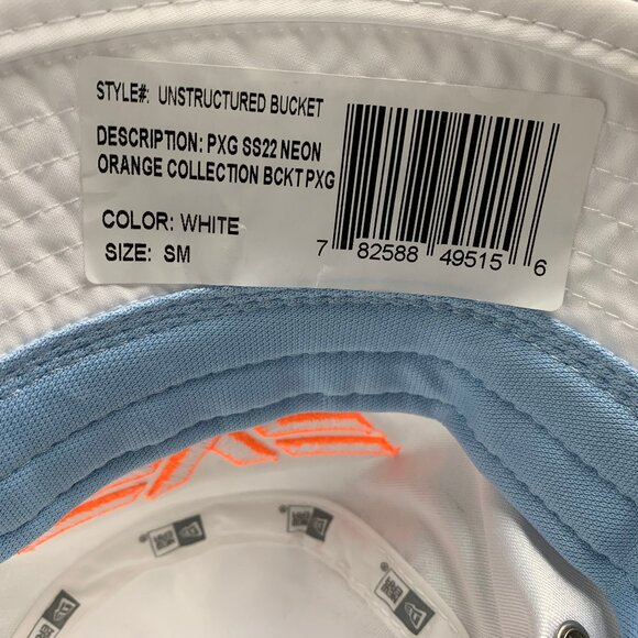 PXG New Era Neon Orange Unstructured Bucket Hat White S/M - Picture 3 of 9